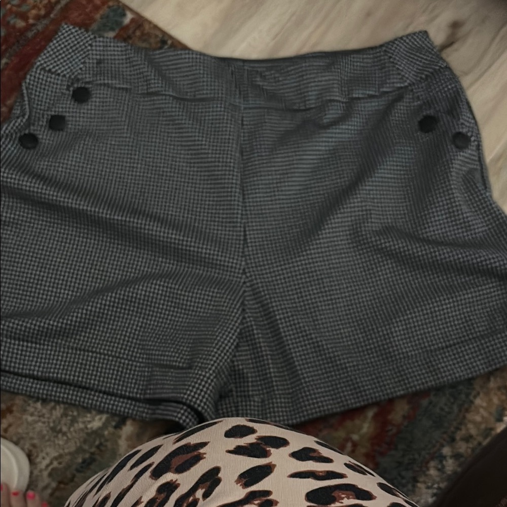 Women's Black Checkered Shorts